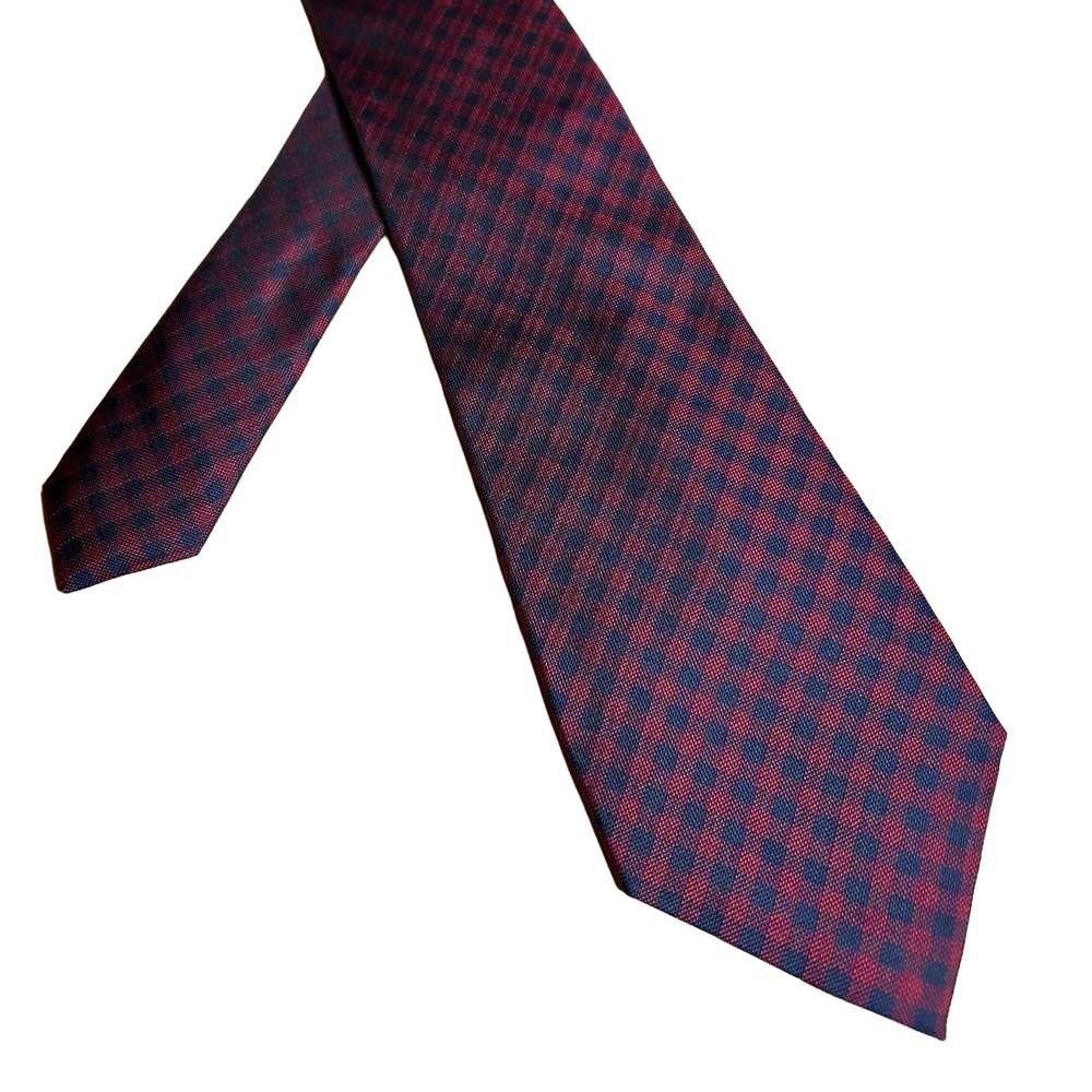 Polo Ralph‎ Lauren Hand Made 100% Silk 3.25" Classic Length Necktie Red Blue EUC